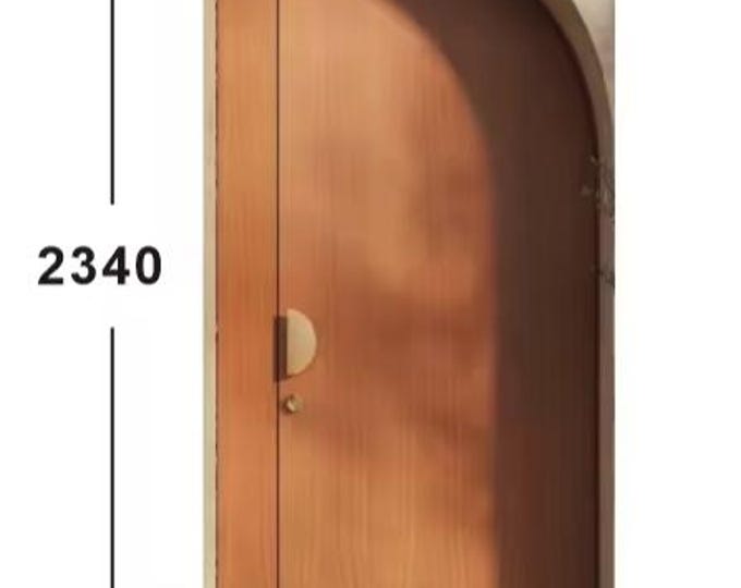 Custom Hand Made Front Arch Entrance Door Exterior with Solid Wood and Shipping Included