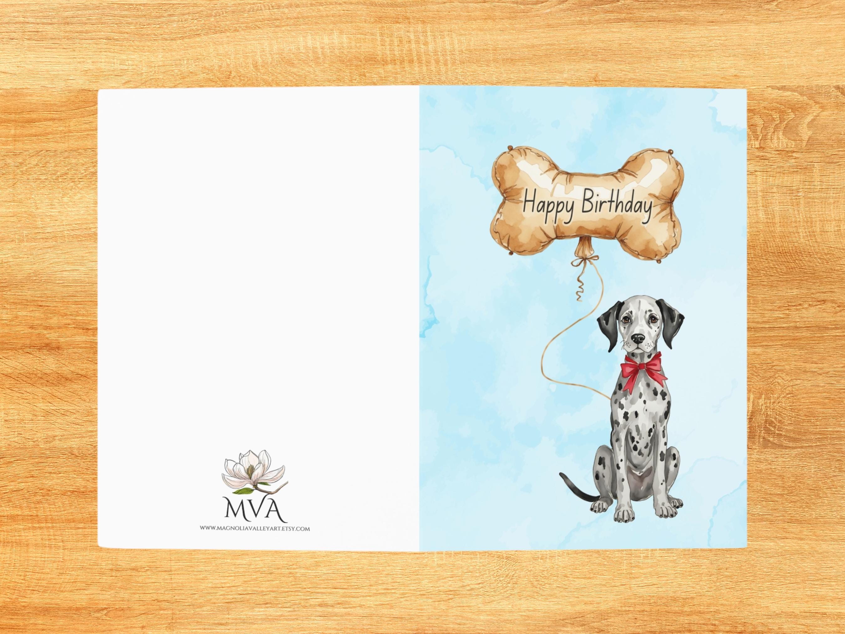 Dalmatian Happy Birthday Greeting Card - Dog, Dog Mom, Birthday Card ...