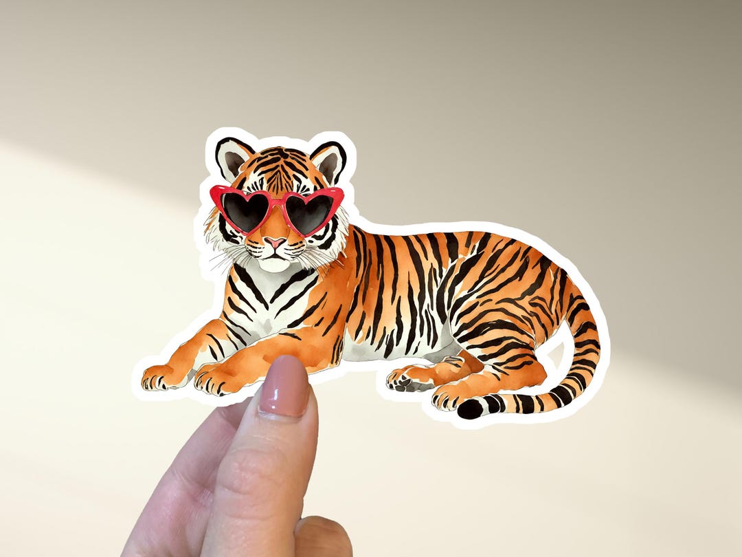 Tiger Stickers Cute Tiger Watercolor Sticker, Bumper Sticker, Car Magnet - Etsy