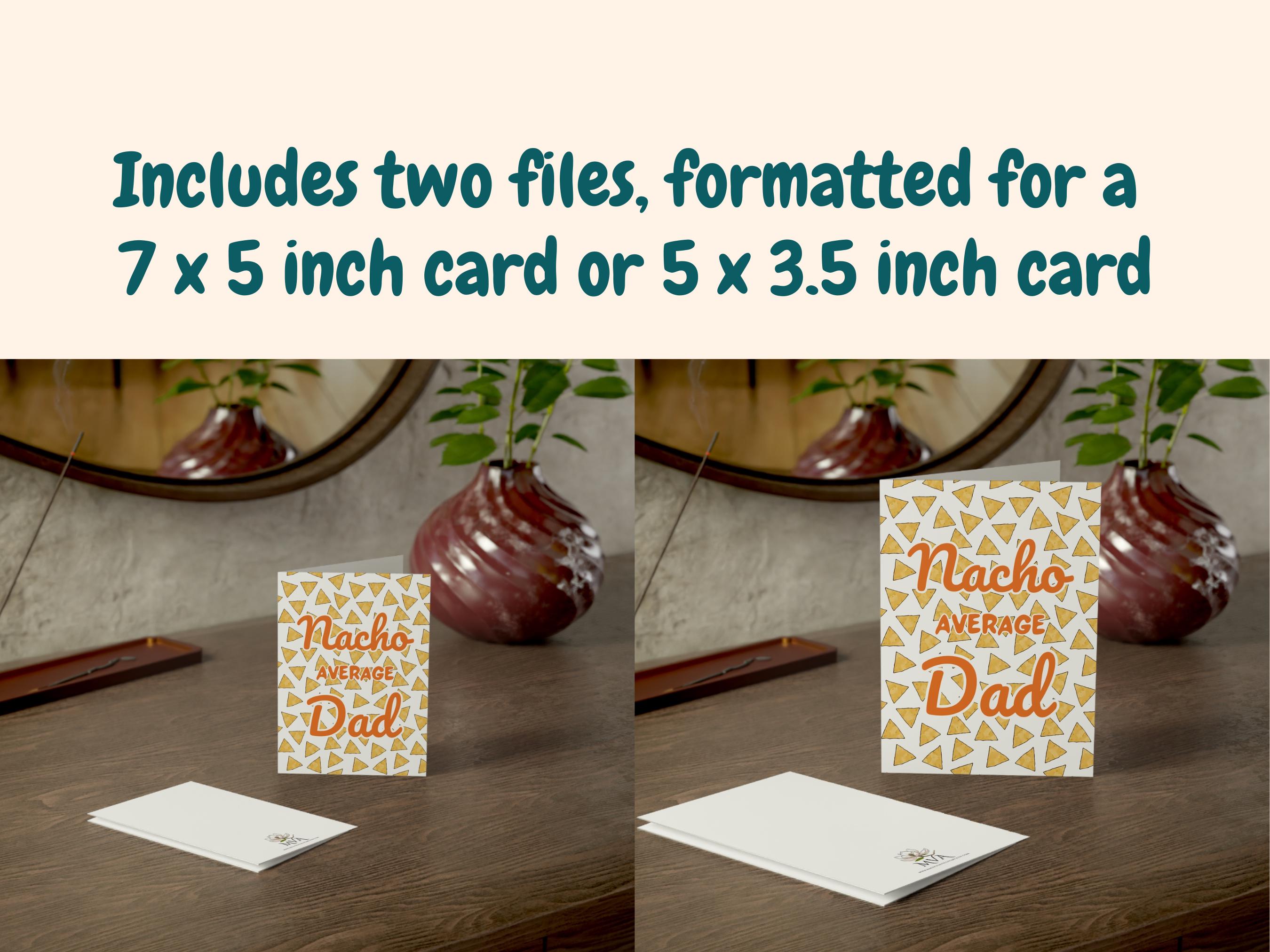 Nacho Card Printable Nacho Fathers Day Card - Fathers Day Card, Instant Download ...