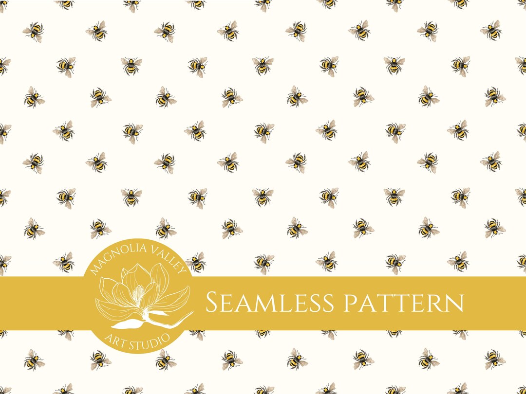 Honey Bee Seamless Pattern - Scrapbook Paper, Printable Pattern ...