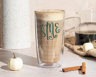 Monogram Tervis Tumbler - Personalized Gift, Bridesmaid Gift, Gift for Her, Plastic Cup, Gift for Mom, Custom Tumbler, Travel Mug, Teacher