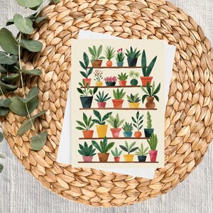 Papelaria de plantas - Cartões de nota, cartões em branco, cartão de felicitações, cartões de agradecimento, Boho, mãe de planta, planta cobra, cartões de nota femininos, aquarela de planta