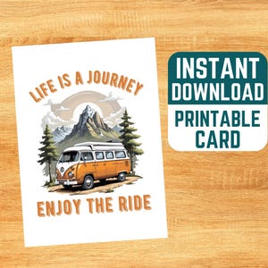 Printable Life is an Adventure Card - Camping, Moving on, Graduation, Trip, Instant Download, Van Life, Hippie, Hiking, Next Chapter