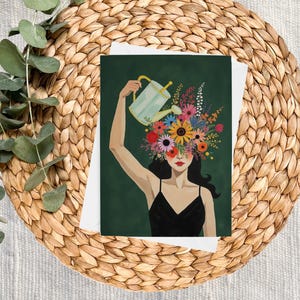 Papelaria Grow Your Mind - Cartões de Nota, Cartões em Branco, Cartão de Felicitações, Cartões de Agradecimento, Boho, Amante de Plantas, Papelaria Floral, Bem-estar, Amor