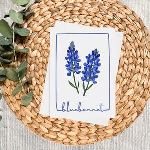 Texas Bluebonnet Stationery - Notitiekaarten, blanco kaarten, wenskaart, bedankkaarten, paars, bloem, bloemen, blauwe motorkap, Texaanse wilde bloem
