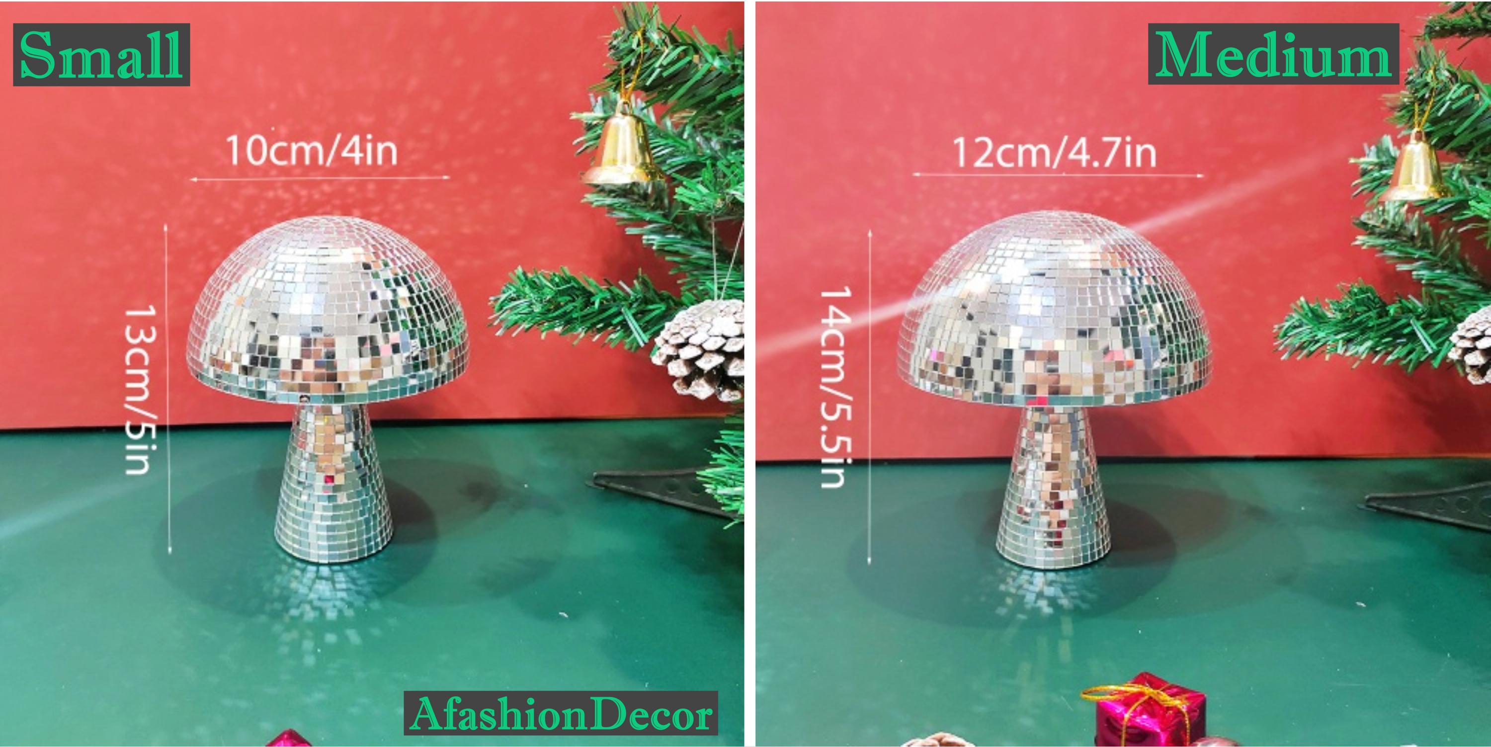 Boule Disco Champignon Miroir - 2 Pièces Déco Fête - Effet Lumière 360° - Style Rétro Et Fun