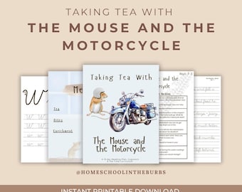 Mouse and the Motorcycle 15-Day Homeschool Curriculum | Reading Plan, Copywork & Tea Time Activities | Beverly Cleary Literature Study