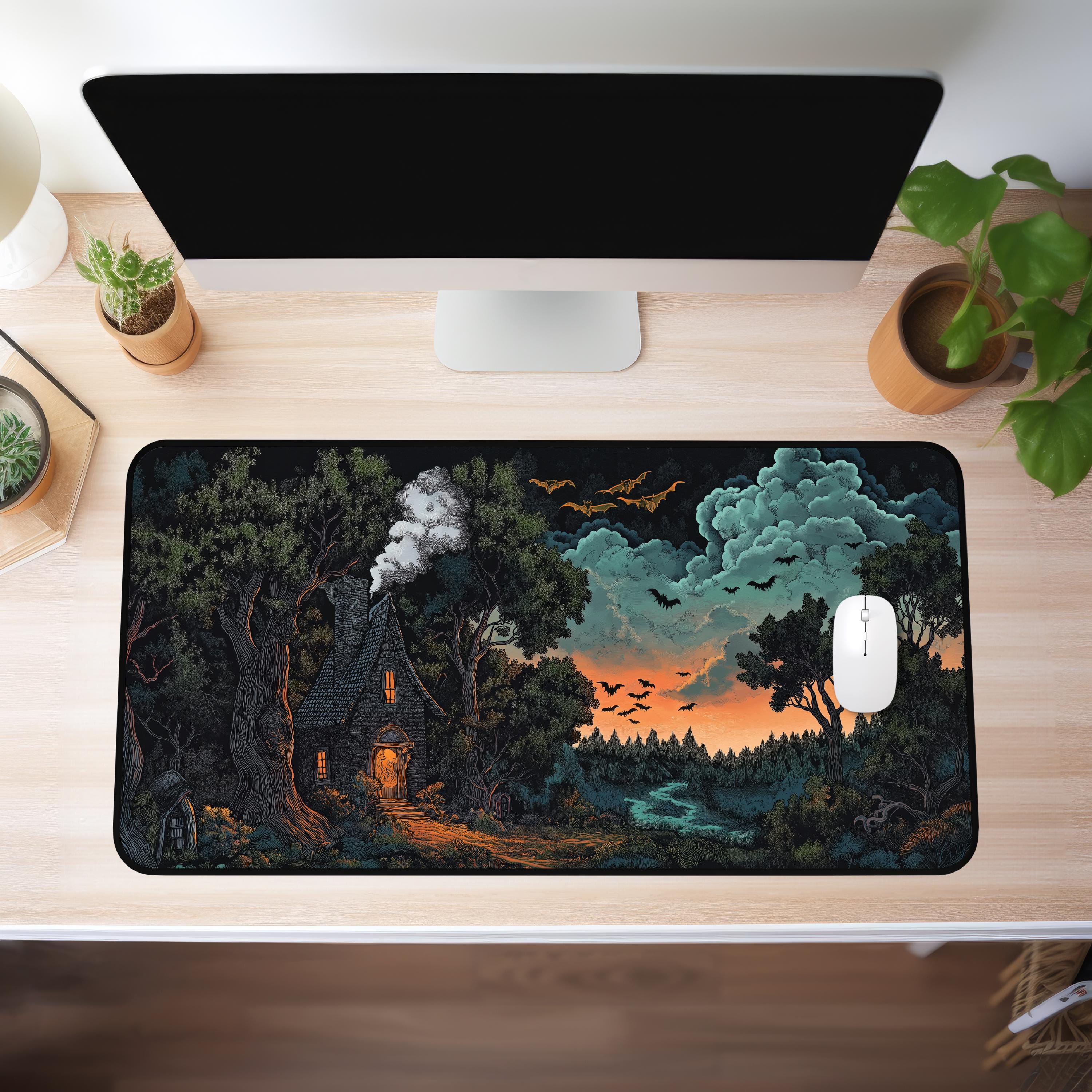 Witch House Mat, Witchy Desk Mat, Witch Mouse Pad, Witch house Desk Mat, Witchy Mousepad, Nature Desk Decor, Witch Desk Pad