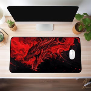 Dragon Desk Mat, Dragon Mousepad, Dragon Mouse Pad, Gaming Desk Mat, Dragoncore, Desk Decor