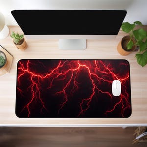 Lightning Desk mat, Lightning Mousepad, Lightning Mouse Pad, Gaming Desk Decor, Gaming Desk Mat, Gaming Mousepad