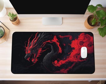 Dragon Desk Mat, Dragon Mousepad, Dragon Mouse Pad, Gaming Desk Mat, Dragoncore, Desk Decor
