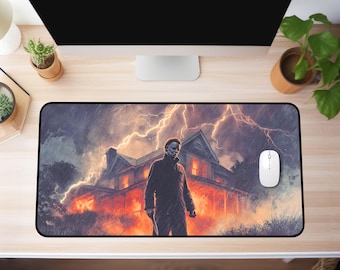 Halloween Mouse Pad – Slasher Desk Mat, Scary Halloween Office Decor, Gothic Gamer Gift for Horror Fans & Collectors