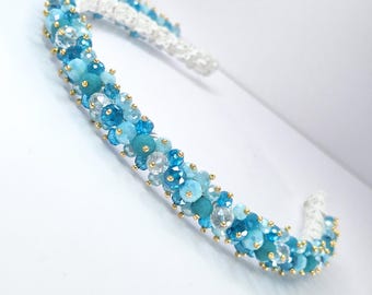 Blue Beaded Headband