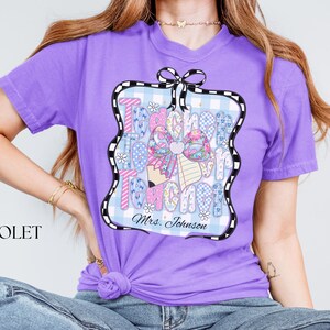 Comfort Colors Custom Teacher Shirt,Cute Teacher Team T-shirt,Personalized School tee,Teacher Gift,Teacher Name Shirt,Floral Teacher Gift