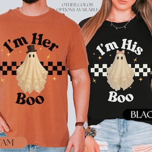 Halloween Couple Shirt, Matching Halloween Couples TShirt, Funny Halloween Costume for Couples, Ghost Halloween Party Tee Trick or Treat