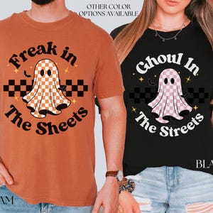 Halloween Couple Shirt, Matching Halloween Couples TShirt, Funny Halloween Costume for Couples, Ghost Halloween Party Tee Trick or Treat