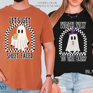 Halloween Couple Shirt, Matching Halloween Couples TShirt, Funny Halloween Costume for Couples, Ghost Halloween Party Tee Trick or Treat