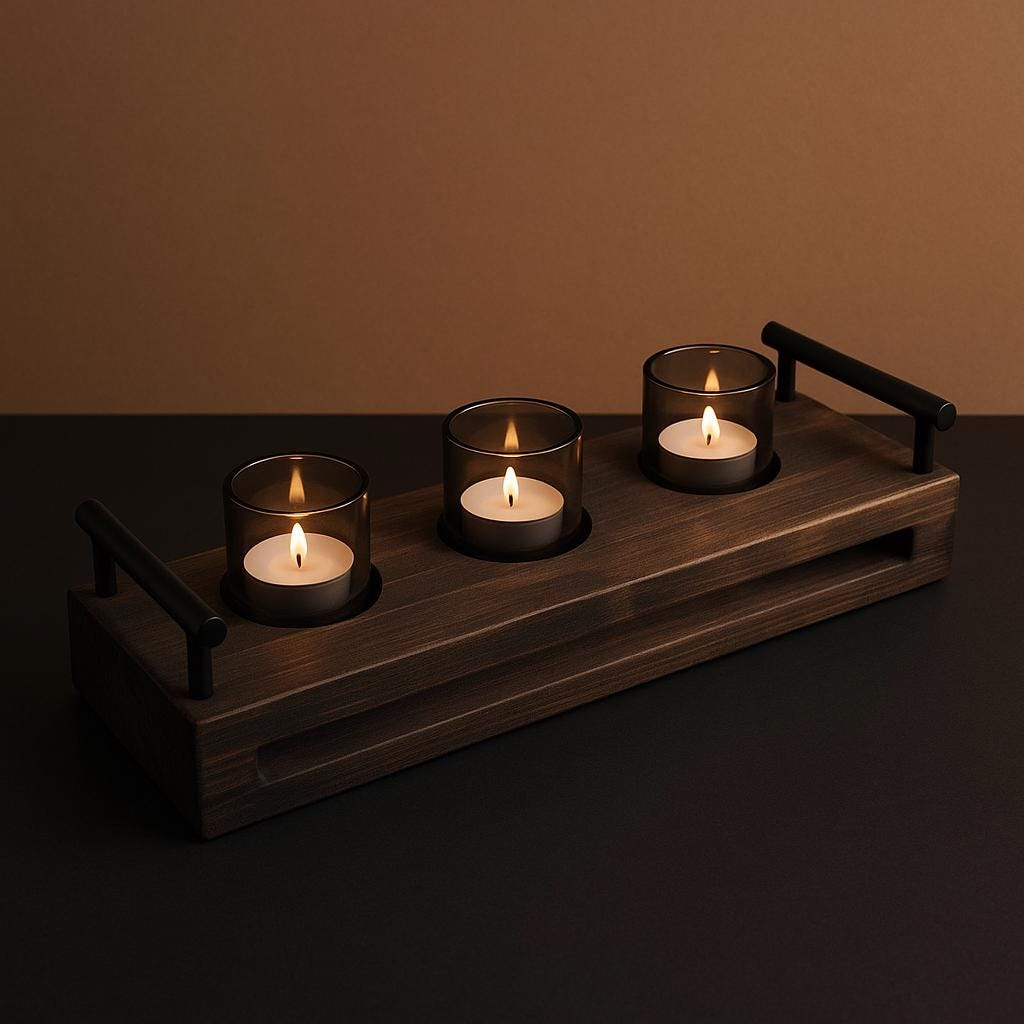 Wood Candle Tray