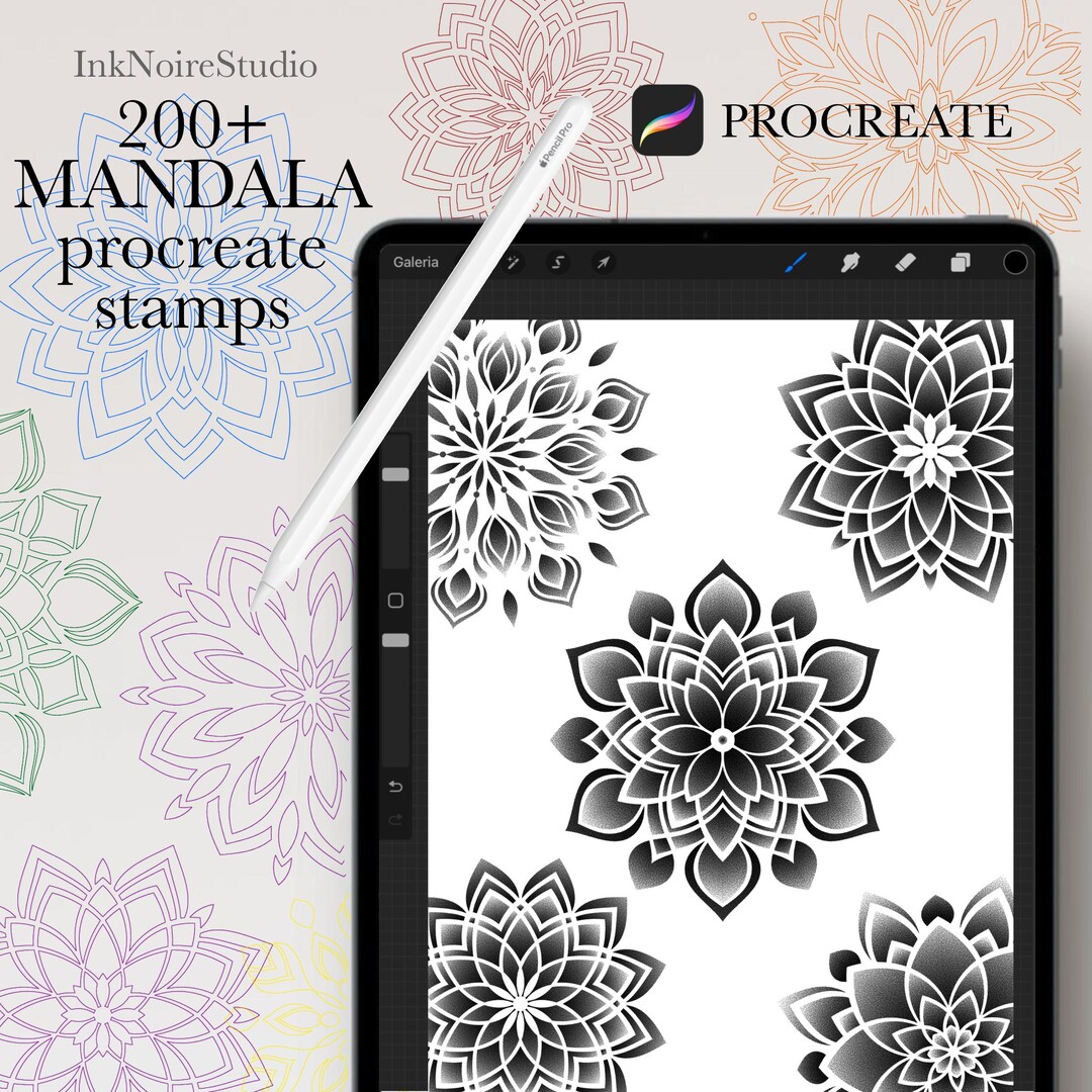 200+ Mandala Designs for Procreate • Tattoo Brushes • Dotwork Mandala ...