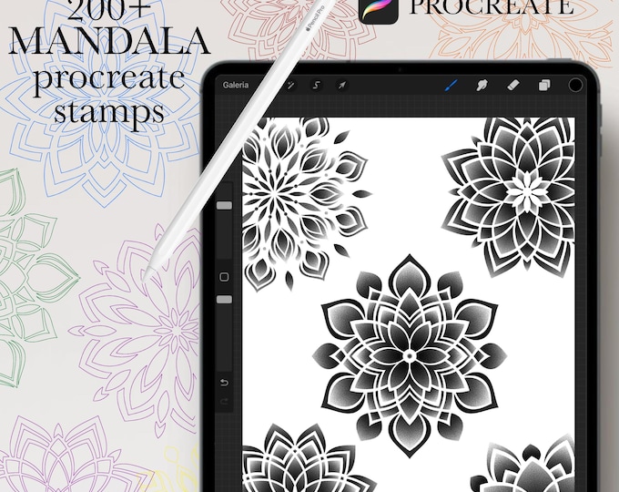 200+ Mandala Designs for Procreate • Tattoo Brushes • Dotwork Mandala ...
