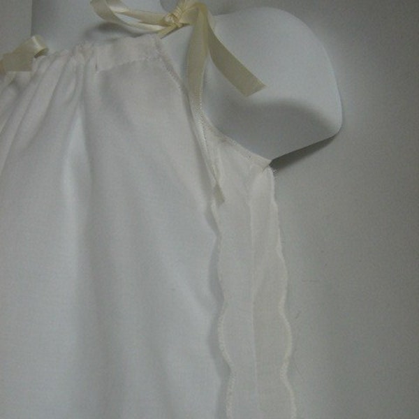 Baby Girl Pillowcase Dress. Recycled Upcycled Repurposed. White Dress. Easter Dress. Spring Dress. Summer Dress.