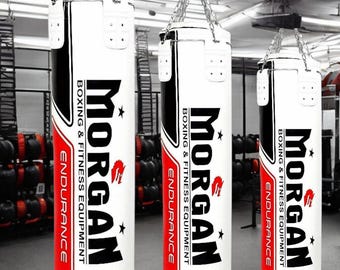 Sacco da boxe pesante Morgan V2 Endurance, allenamento di kickboxing MMA, boxe MMA, artigianato, allenamenti in palestra, perno e catena in dotazione. Perdita di peso.