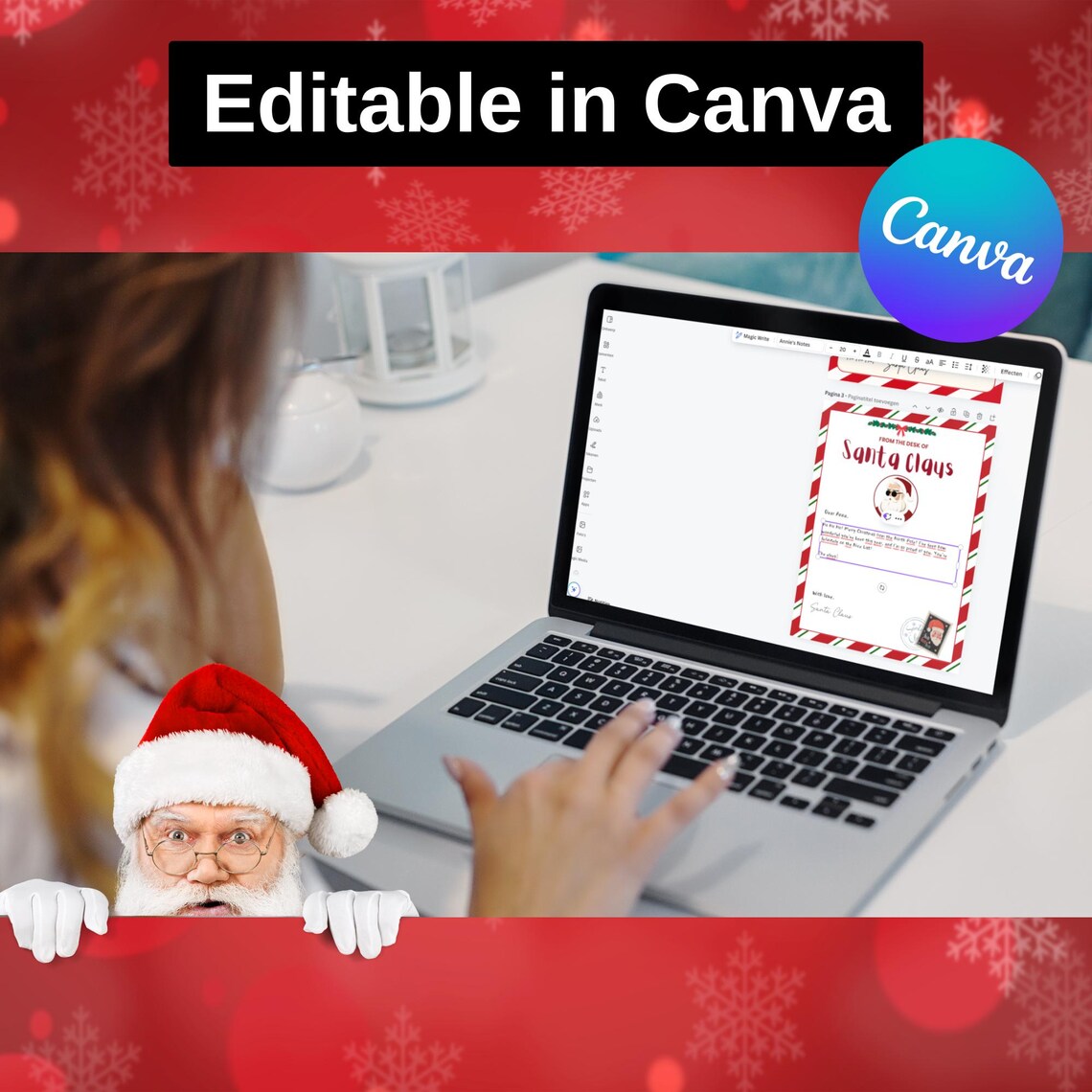 Personalized Santa Letter Template Editable Christmas Printable