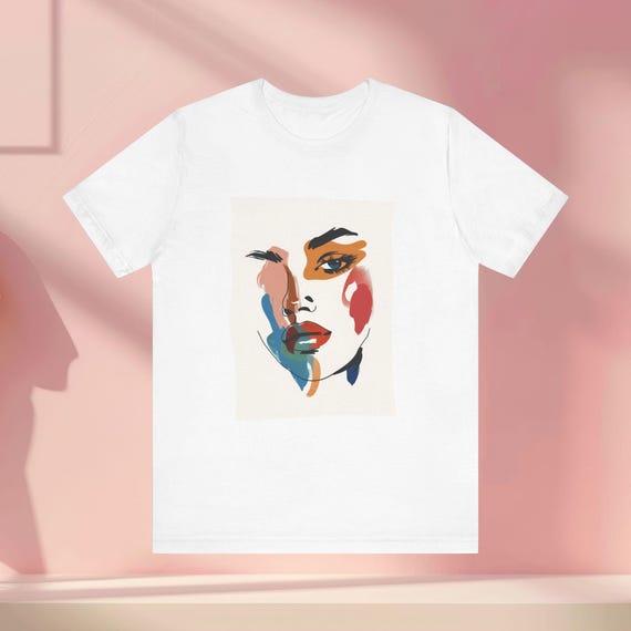 T-shirt visage artistique, t-shirt graphique inspiré de Zara