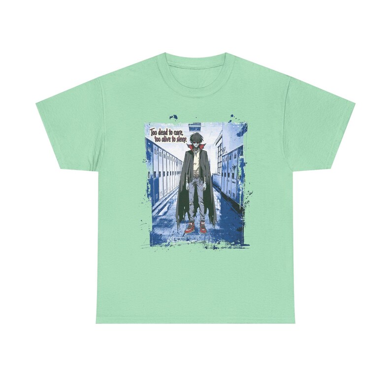 Maglietta Manga Vampire, regalo per gli amanti degli anime, maglietta gotica per bambini, top unisex in cotone, maglietta con atmosfera da liceo immagine 9