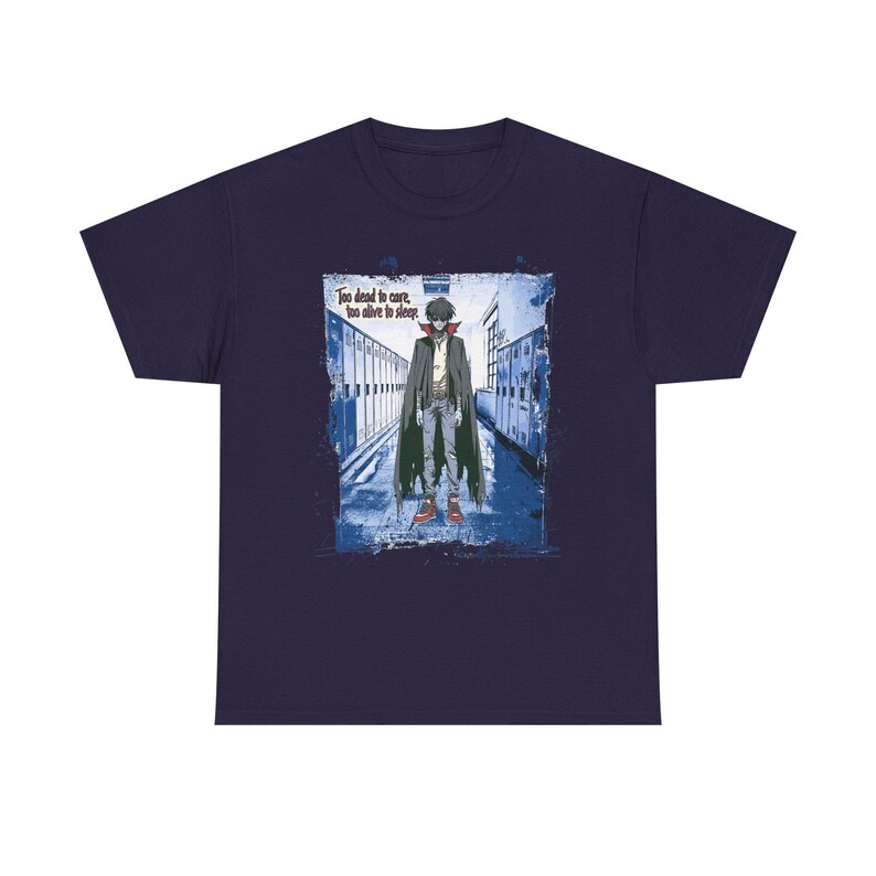 Maglietta Manga Vampire, regalo per gli amanti degli anime, maglietta gotica per bambini, top unisex in cotone, maglietta con atmosfera da liceo immagine 3