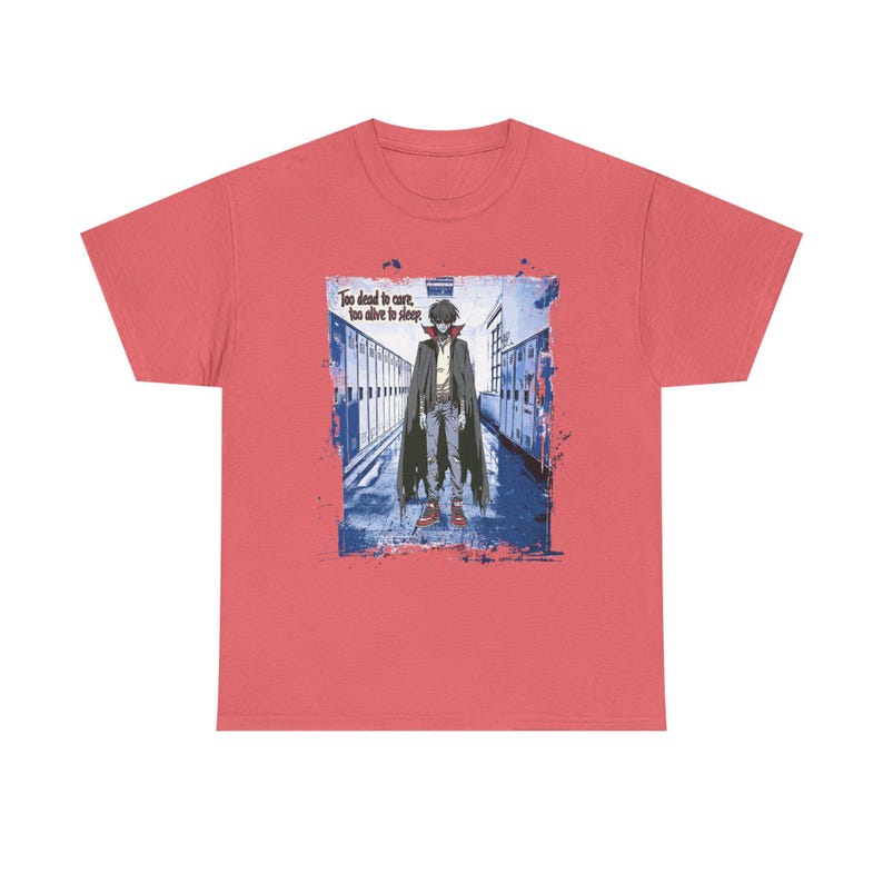 Maglietta Manga Vampire, regalo per gli amanti degli anime, maglietta gotica per bambini, top unisex in cotone, maglietta con atmosfera da liceo immagine 5