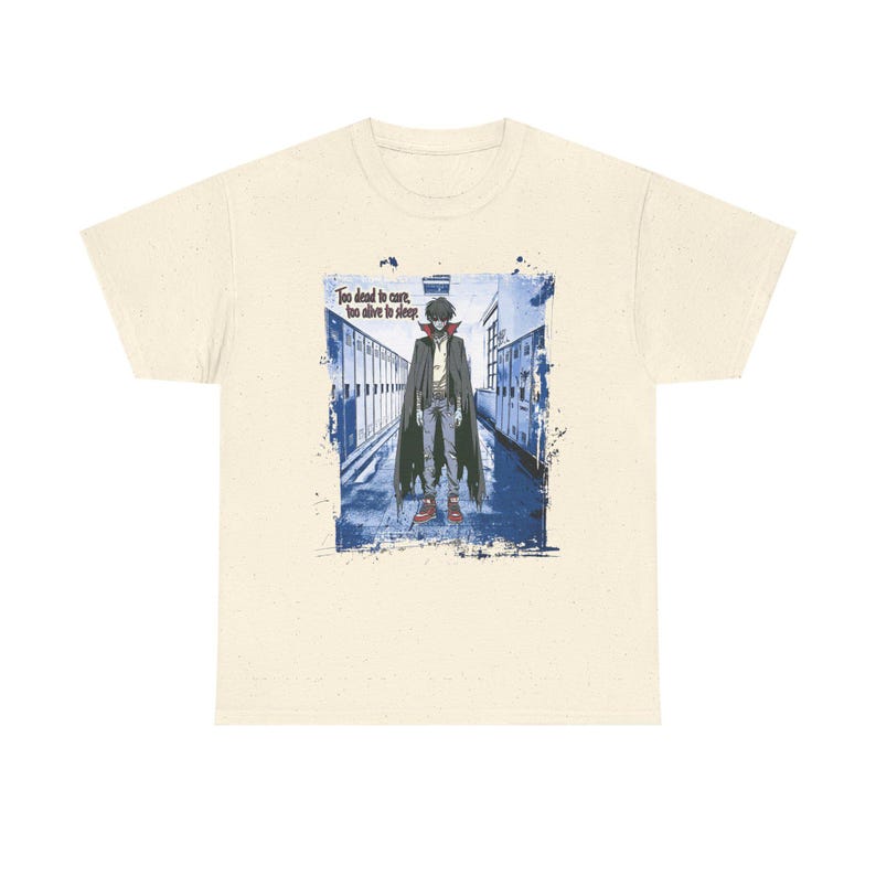Maglietta Manga Vampire, regalo per gli amanti degli anime, maglietta gotica per bambini, top unisex in cotone, maglietta con atmosfera da liceo immagine 7