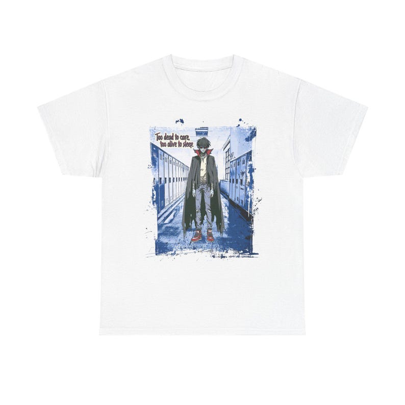 Maglietta Manga Vampire, regalo per gli amanti degli anime, maglietta gotica per bambini, top unisex in cotone, maglietta con atmosfera da liceo immagine 4