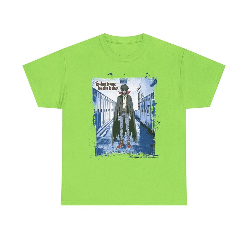 Maglietta Manga Vampire, regalo per gli amanti degli anime, maglietta gotica per bambini, top unisex in cotone, maglietta con atmosfera da liceo immagine 8