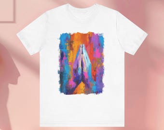 Oil Painting Prayer Hands T-Shirt | Religious Faith Artwork