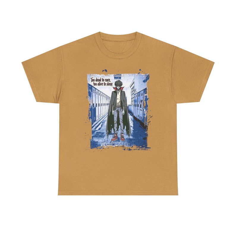 Maglietta Manga Vampire, regalo per gli amanti degli anime, maglietta gotica per bambini, top unisex in cotone, maglietta con atmosfera da liceo immagine 6