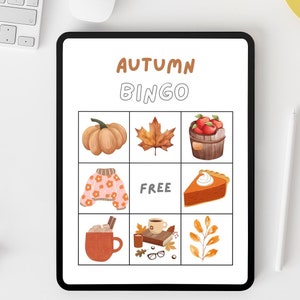 Herbst bingo ästhetische Kinder Bingo Klassenzimmer Bingo Klassenzimmer Aktivitäten für Vorschule für Kinder druckbare Spiel Bingo pdf Bingo Karten sofort