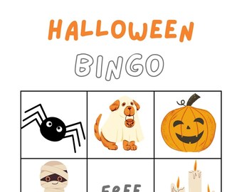 Halloween bingo for kids printable bingo classroom bingo cute Halloween Halloween activities Halloween party activities game for kids