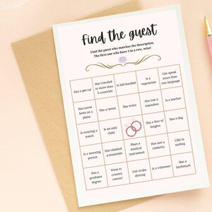 Juego de boda para despedida de soltera Fiesta de despedida de soltera: conozcanse Bingo en PDF Bingo para imprimir Tarjetas de bingo Juego para romper el hielo para los invitados a la boda