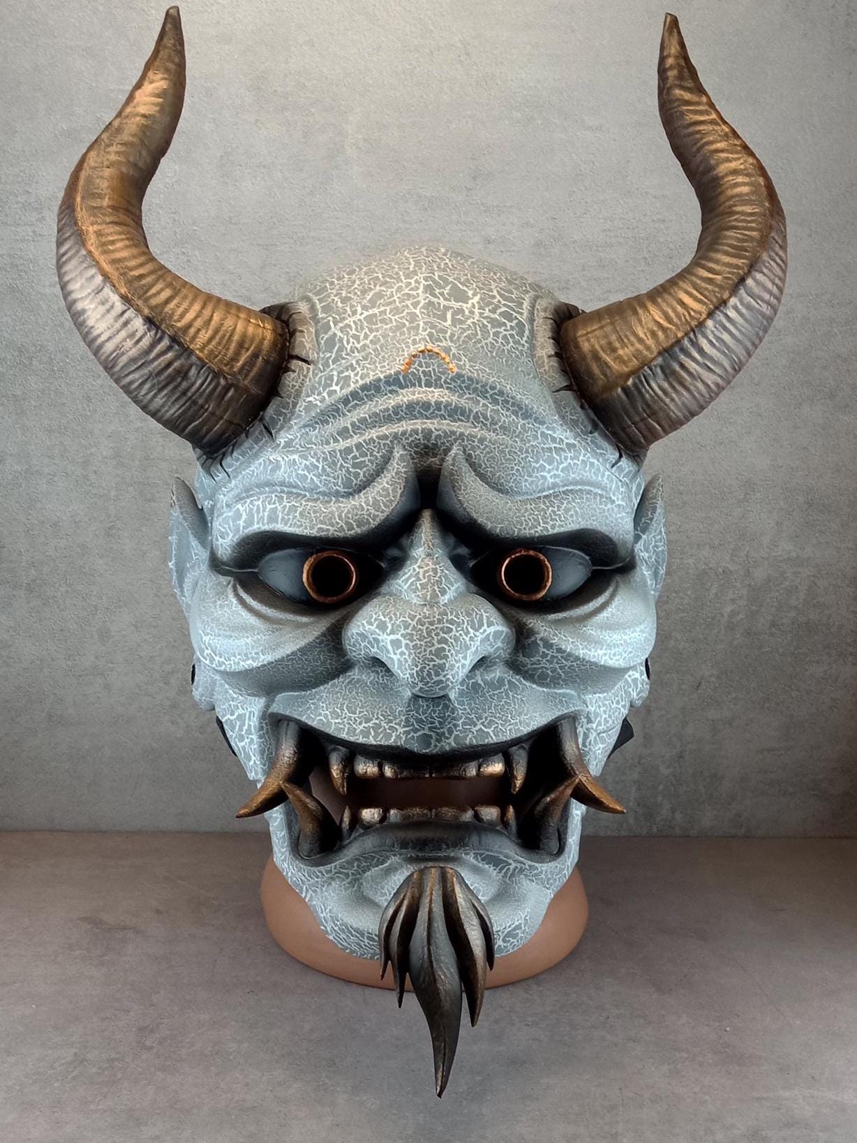 Old Demon With Beard: Traditional Japanese Wearable Hannya Mask