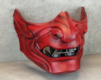 Maschera da samurai Ronin, maschera da demone Menpo indossabile, stile Ghost of Tsushima