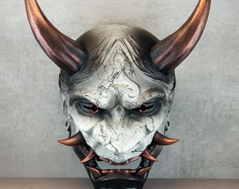 Demon of the Copper Mountain, Traditional Japanese,Hannya Mask,Samurai Mask,Wearable Mask, Demon Mask,Oni Mask, Wall Decor
