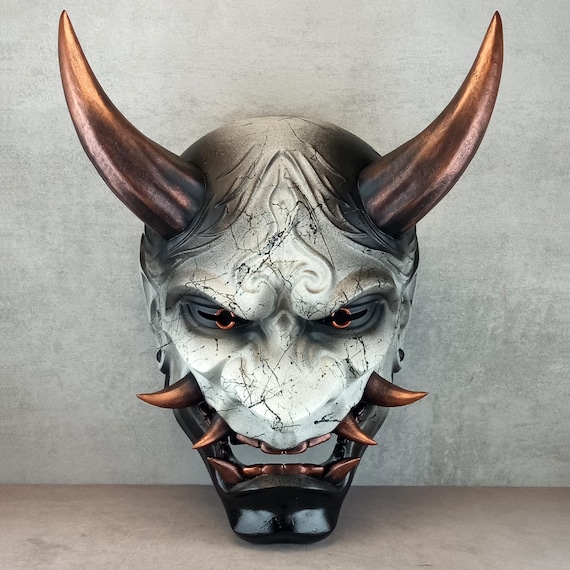 般若鬼マスク: 銅山の悪魔、日本のサムライスタイル、壁の装飾 - Etsy 日本