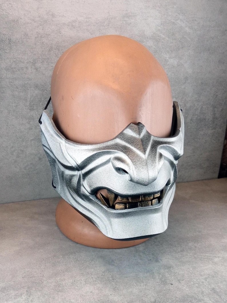 Den Roku Mask Samurai Ronin Mask , Wearable Demon Menpo Mask, Ghost of Tsushima Style ...