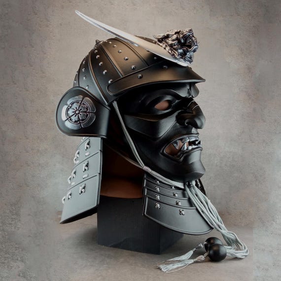 Samurai Kabuto Helmet With a Mask :japanese Warrior Armor-crescent