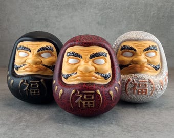 Vintage Japanese Daruma Otoshi Wooden Kokeshi Doll // Block Stack