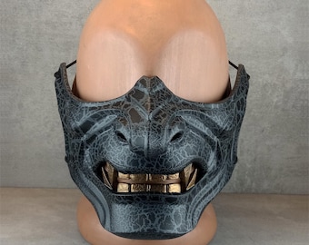 Maschera da samurai Ronin, maschera da demone Menpo indossabile, stile Ghost of Tsushima