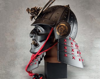 兜　samurai helmet vintage 日本の古いヴィンテージサムライカブトヘルメット - マスク付き