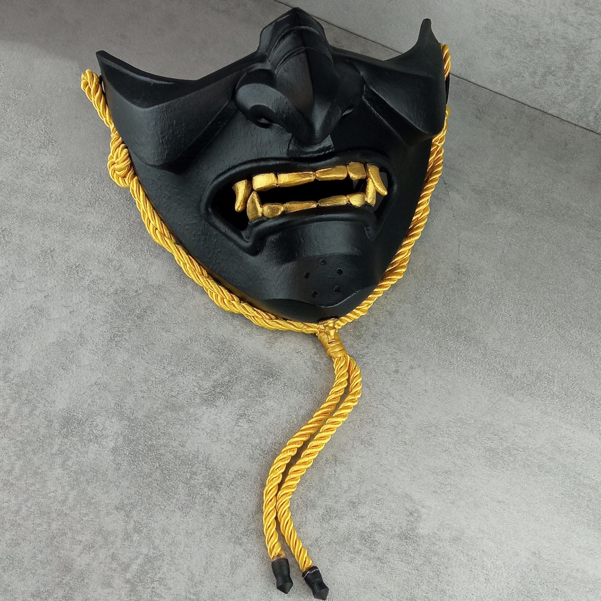 Ghost of Tsushima Mask: Black Samurai Menpo, Wearable Wall Decor